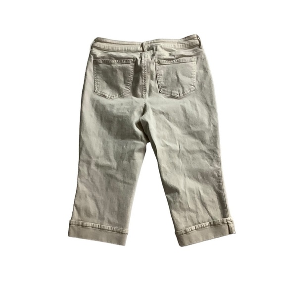 NYDJ Jeans Marilyn Straight Cut Cropped Cream Size 12P LIFTxTUCK Technology - Picture 2 of 10